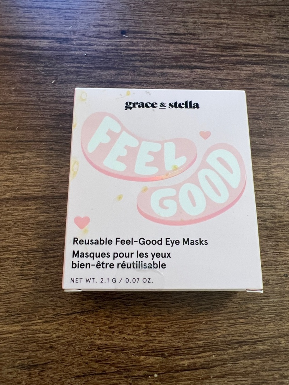 grace & stella Pink and White Feel-Good Reusable Eye Masks